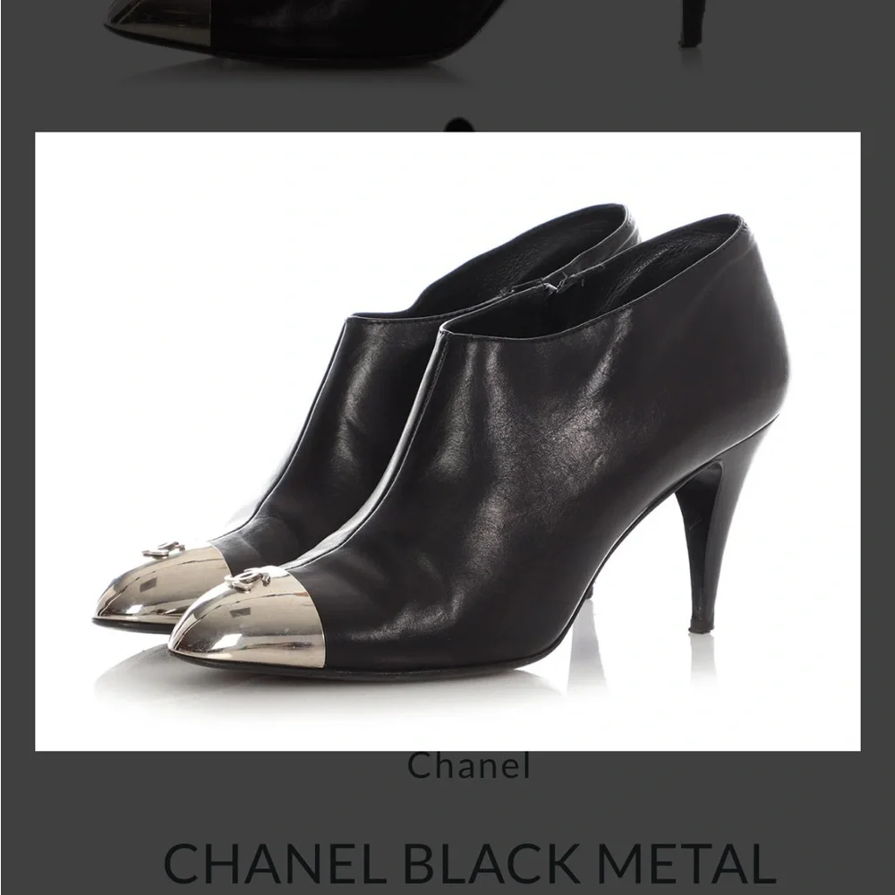 Chanel metal cap toes booties 41 - Picture 6 of 8